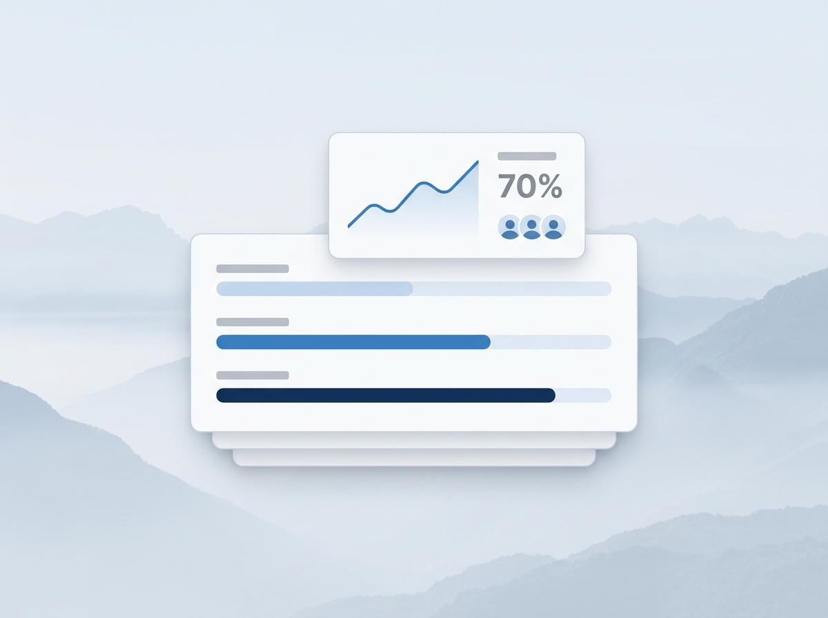 Progress bars of a platform rollout with an adoption metric